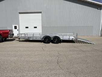 New 2025 Black Rhino LST718A Aluminum Utility Trailer w/ Split Gate and Dual Wheel Jack
