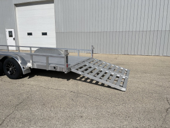 New 2025 Black Rhino LST718A Aluminum Utility Trailer w/ Split Gate and Dual Wheel Jack
