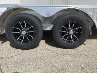 New 2025 Black Rhino LST718A Aluminum Utility Trailer w/ Split Gate and Dual Wheel Jack