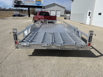 New 2025 Black Rhino LST718A Aluminum Utility Trailer w/ Split Gate and Dual Wheel Jack