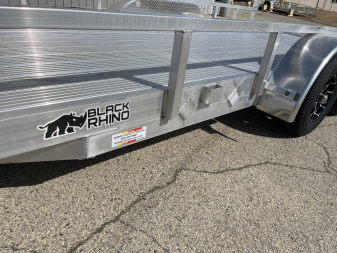 New 2025 Black Rhino LST718A Aluminum Utility Trailer w/ Split Gate and Dual Wheel Jack