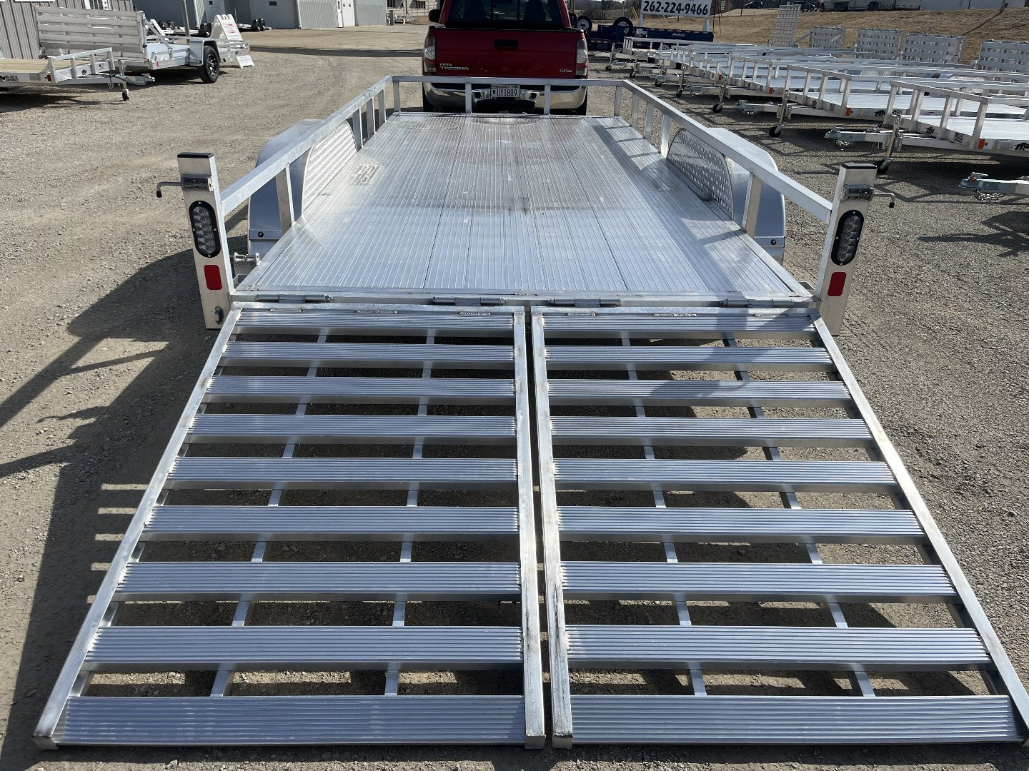 New 2025 Black Rhino LST716A Aluminum Utility Trailer w/ Split Gate and Dual Wheel Jack