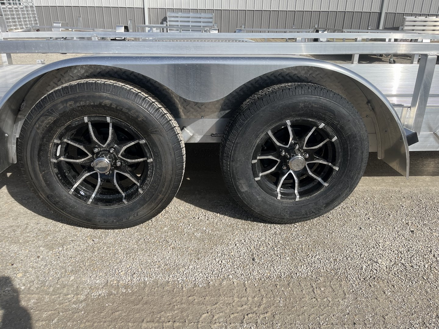 New 2025 Black Rhino LST716A Aluminum Utility Trailer w/ Split Gate and Dual Wheel Jack