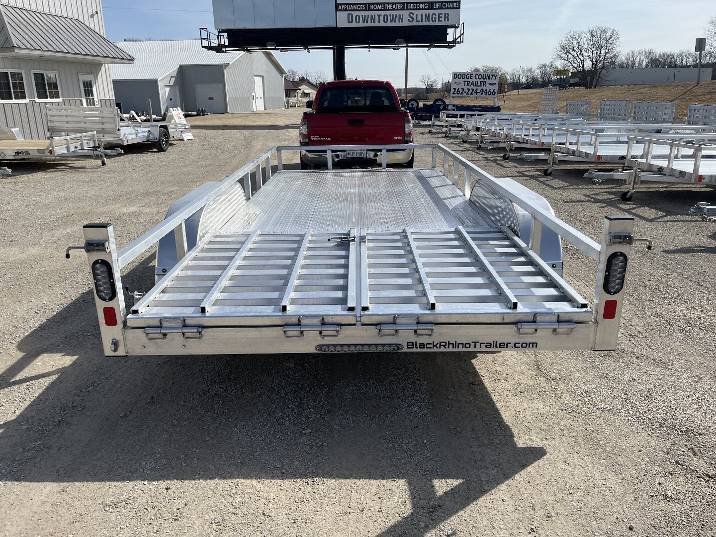 New 2025 Black Rhino LST716A Aluminum Utility Trailer w/ Split Gate and Dual Wheel Jack