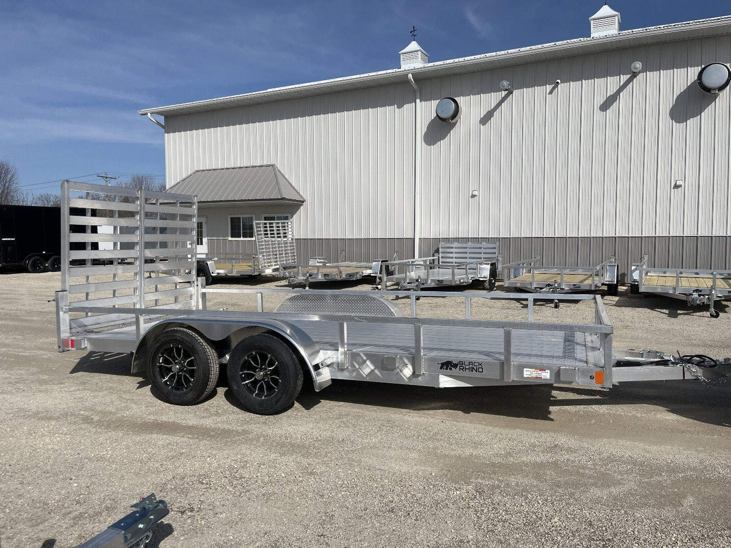 New 2025 Black Rhino LST716A Aluminum Utility Trailer w/ Split Gate and Dual Wheel Jack