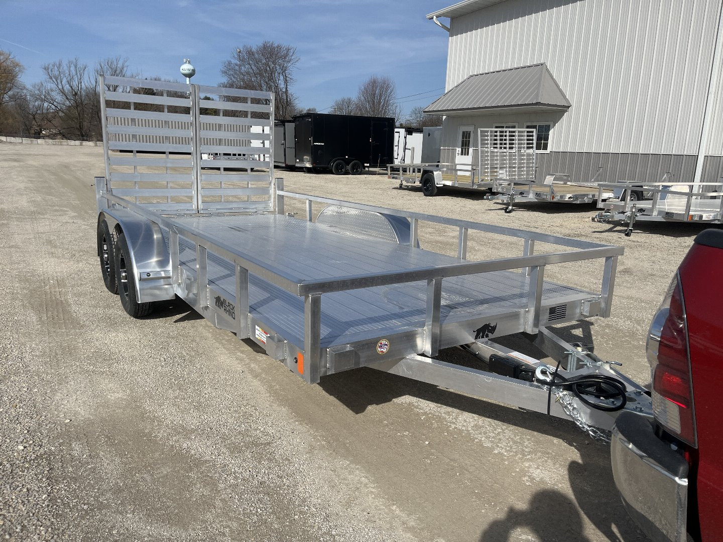 New 2025 Black Rhino LST716A Aluminum Utility Trailer w/ Split Gate and Dual Wheel Jack