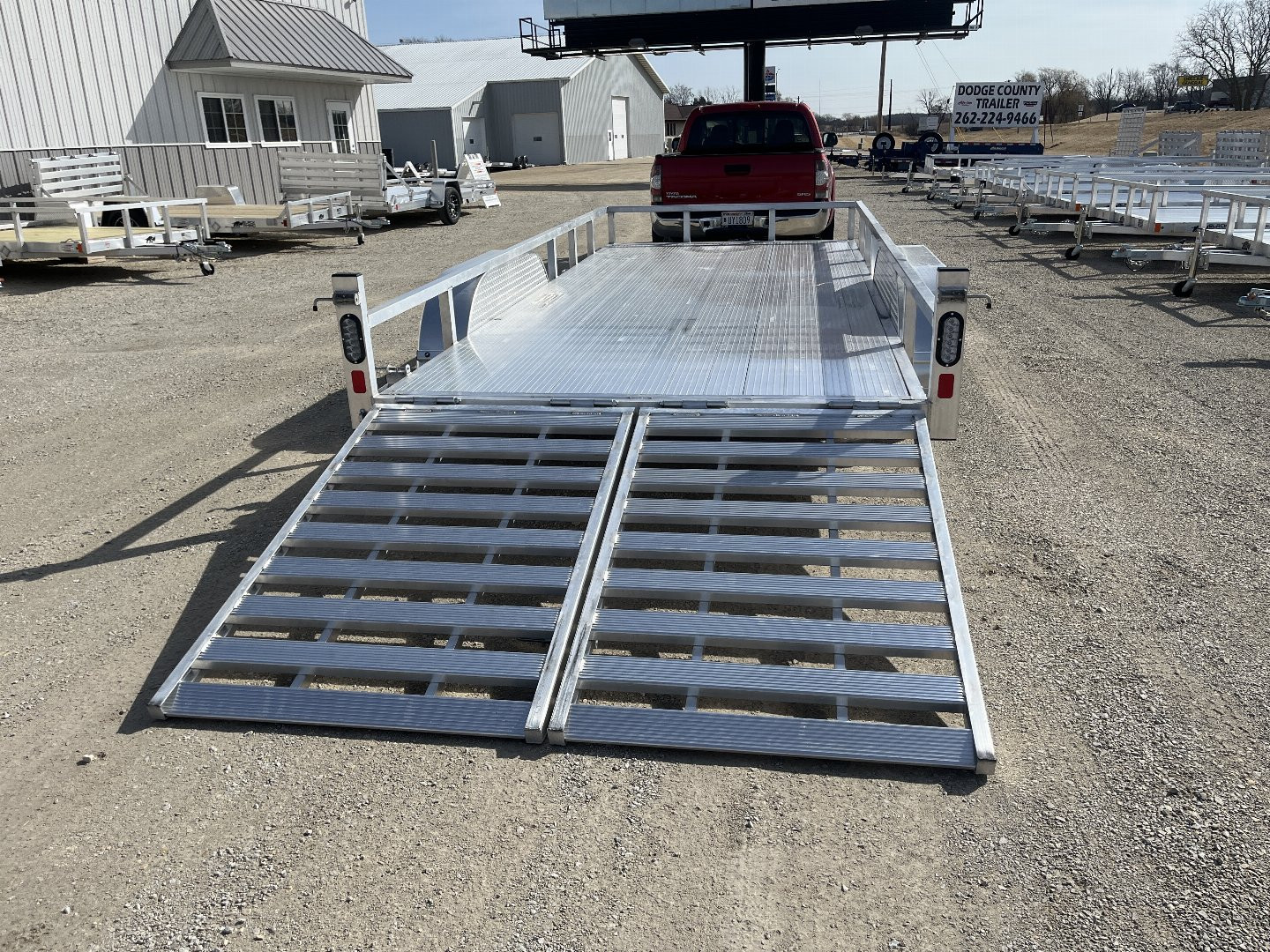 New 2025 Black Rhino LST716A Aluminum Utility Trailer w/ Split Gate and Dual Wheel Jack