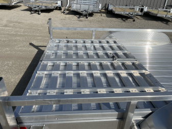 New 2025 Black Rhino LST716A Aluminum Utility Trailer w/ Split Gate and Dual Wheel Jack