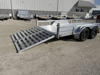 New 2025 Black Rhino LST716A Aluminum Utility Trailer w/ Split Gate and Dual Wheel Jack