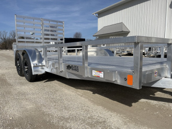 New 2025 Black Rhino LST716A Aluminum Utility Trailer w/ Split Gate and Dual Wheel Jack