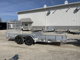 New 2025 Black Rhino LST716A Aluminum Utility Trailer w/ Split Gate and Dual Wheel Jack