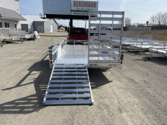 New 2025 Black Rhino LST716A Aluminum Utility Trailer w/ Split Gate and Dual Wheel Jack