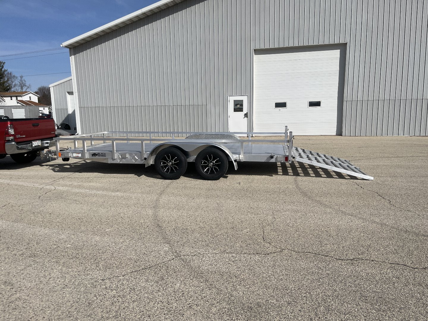 New 2025 Black Rhino LST716A Aluminum Utility Trailer w/ Split Gate and Dual Wheel Jack