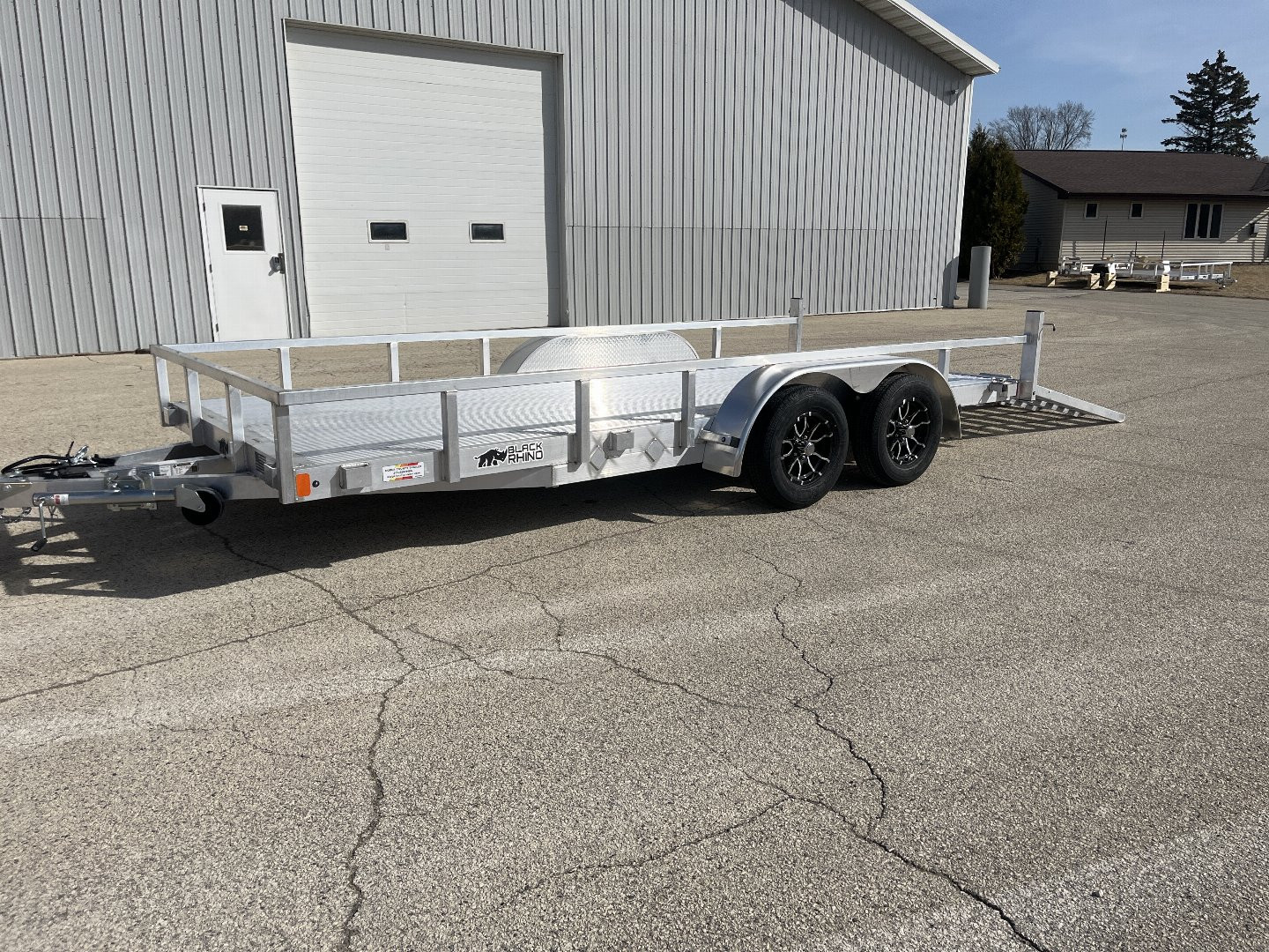 New 2025 Black Rhino LST716A Aluminum Utility Trailer w/ Split Gate and Dual Wheel Jack