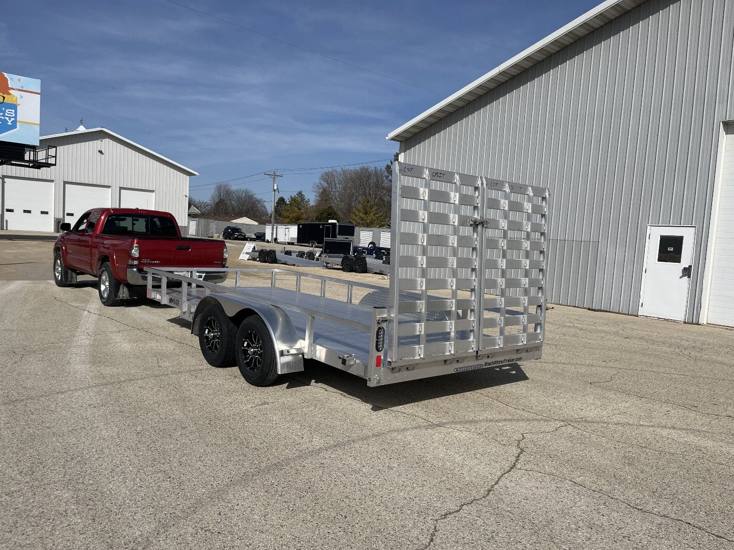 New 2025 Black Rhino LST716A Aluminum Utility Trailer w/ Split Gate and Dual Wheel Jack