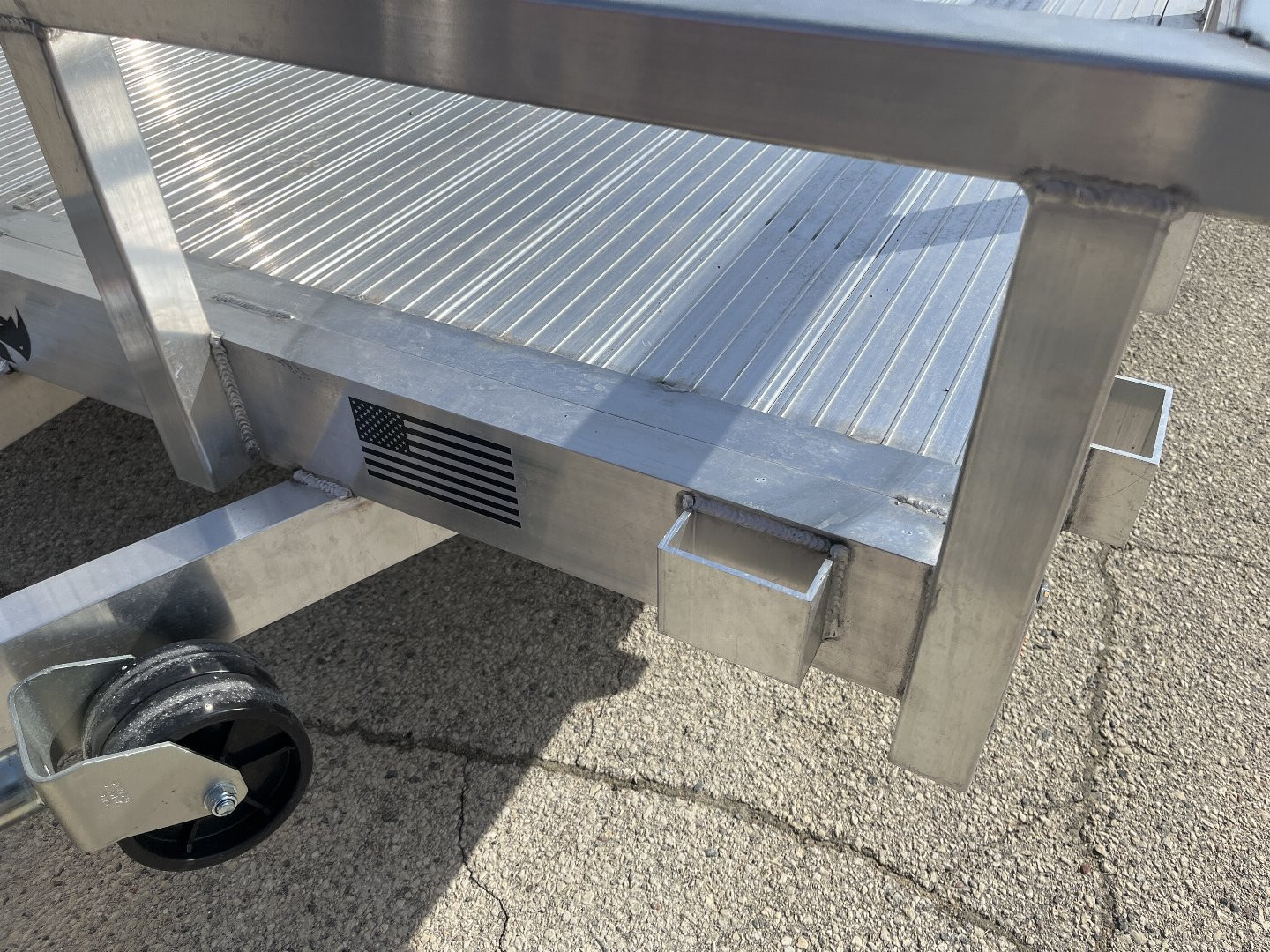 New 2025 Black Rhino LST716A Aluminum Utility Trailer w/ Split Gate and Dual Wheel Jack