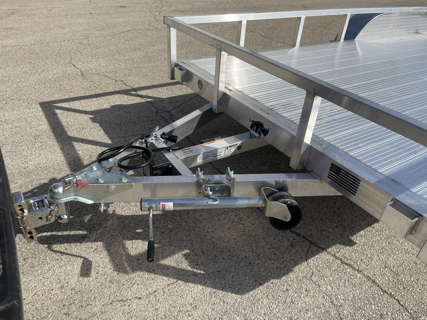 New 2025 Black Rhino LST716A Aluminum Utility Trailer w/ Split Gate and Dual Wheel Jack