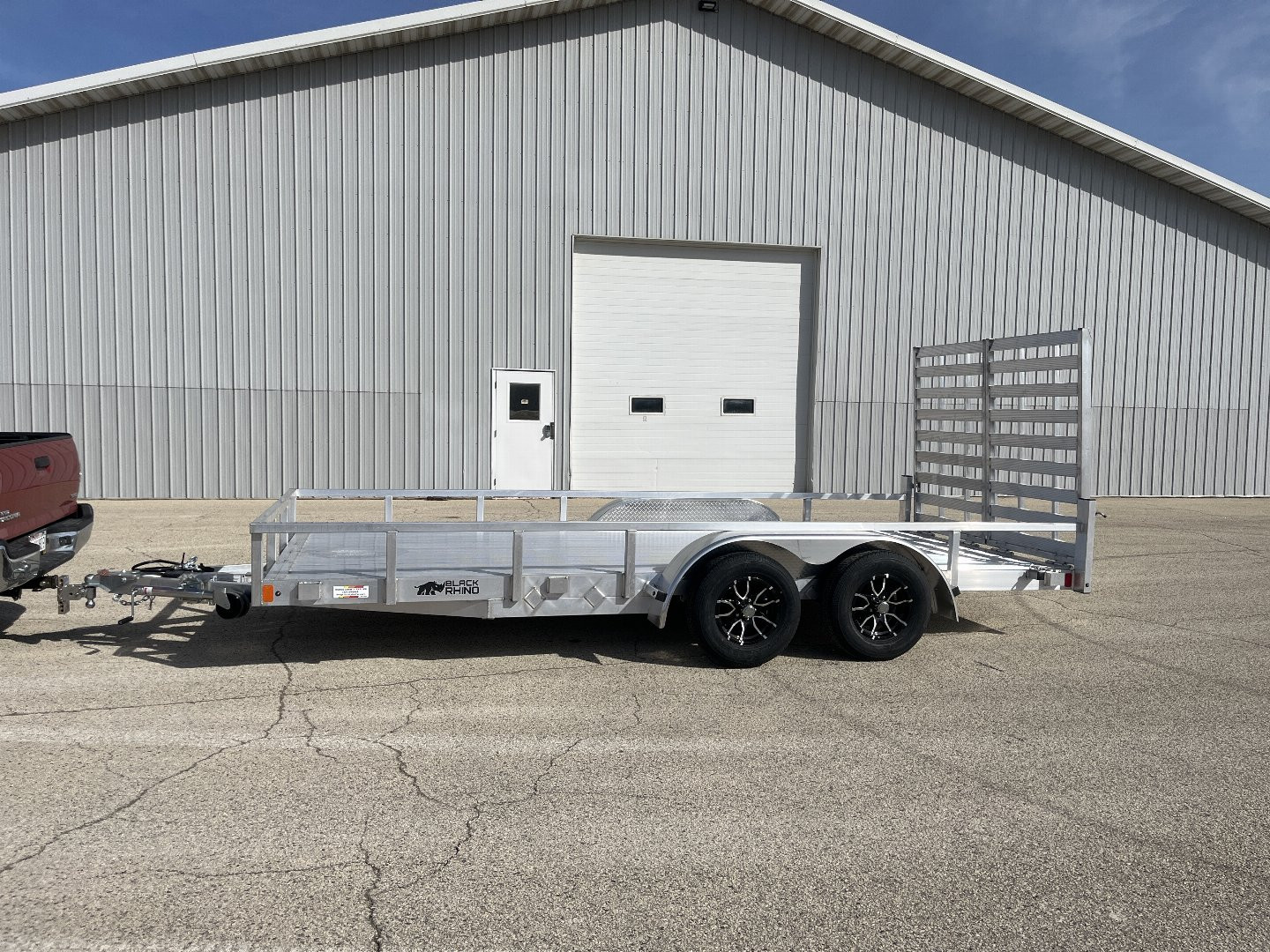 New 2025 Black Rhino LST716A Aluminum Utility Trailer w/ Split Gate and Dual Wheel Jack