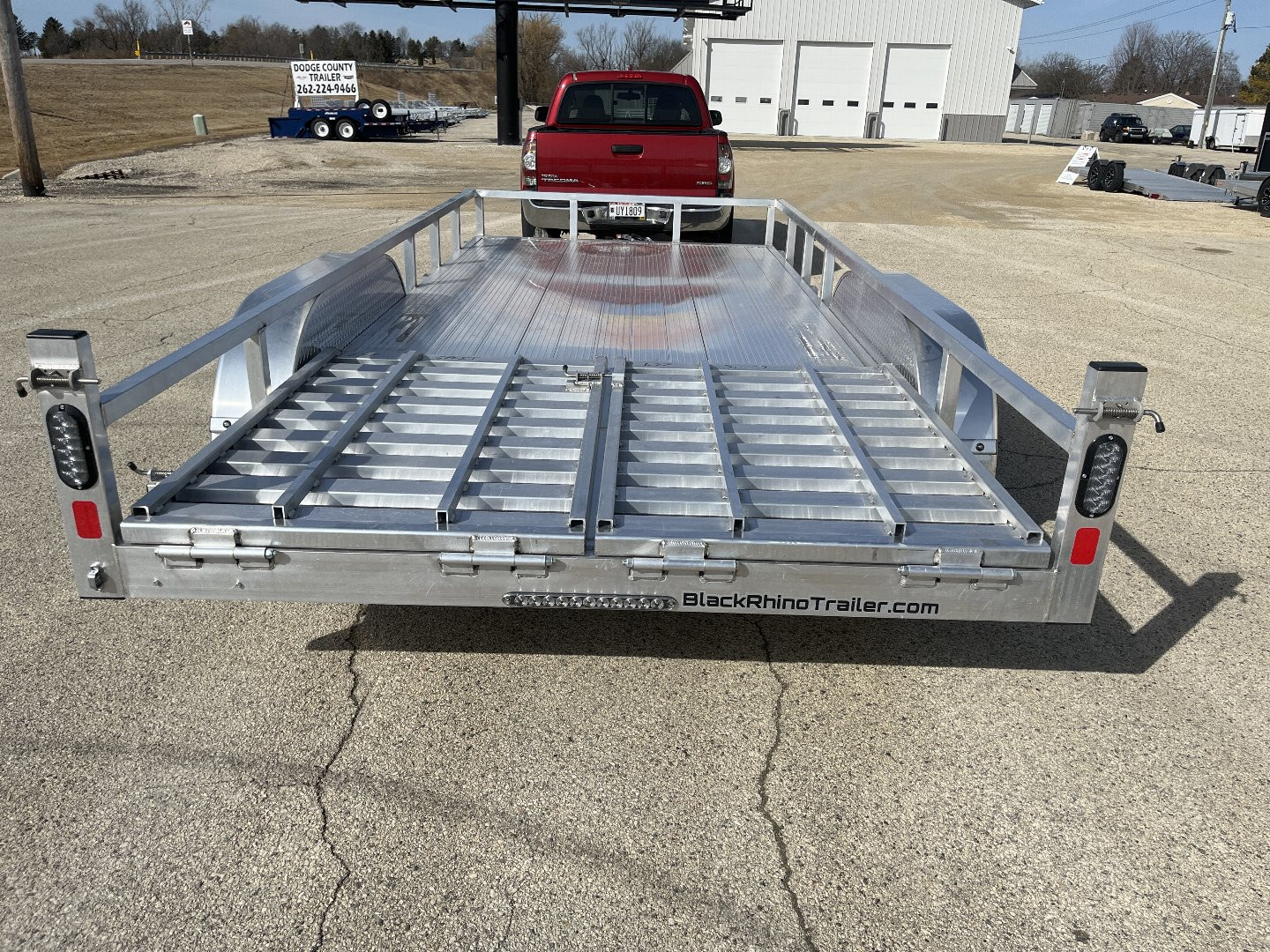 New 2025 Black Rhino LST716A Aluminum Utility Trailer w/ Split Gate and Dual Wheel Jack