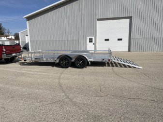 New 2025 Black Rhino LST716A Aluminum Utility Trailer w/ Split Gate and Dual Wheel Jack