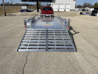 New 2025 Black Rhino LST716A Aluminum Utility Trailer w/ Split Gate and Dual Wheel Jack