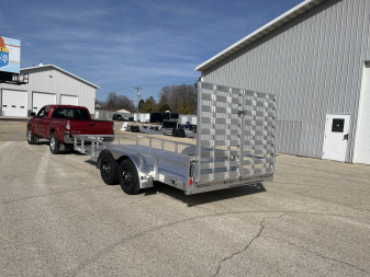 New 2025 Black Rhino LST716A Aluminum Utility Trailer w/ Split Gate and Dual Wheel Jack