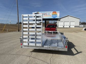 New 2025 Black Rhino LST716A Aluminum Utility Trailer w/ Split Gate and Dual Wheel Jack