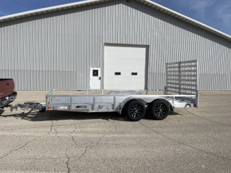 New 2025 Black Rhino LST716A Aluminum Utility Trailer w/ Split Gate and Dual Wheel Jack