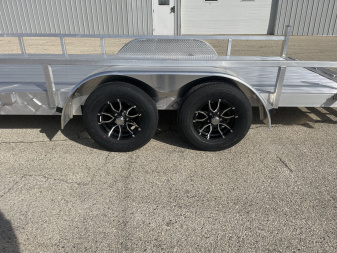 New 2025 Black Rhino LST716A Aluminum Utility Trailer w/ Split Gate and Dual Wheel Jack