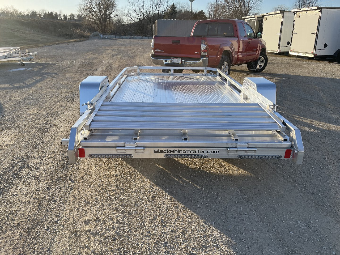 New 2025 Black Rhino Low Pro LPS7812A Aluminum ATV Trailer w/ Bi-Fold Gate