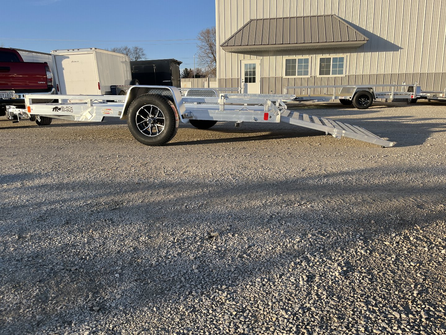 New 2025 Black Rhino Low Pro LPS7812A Aluminum ATV Trailer w/ Bi-Fold Gate