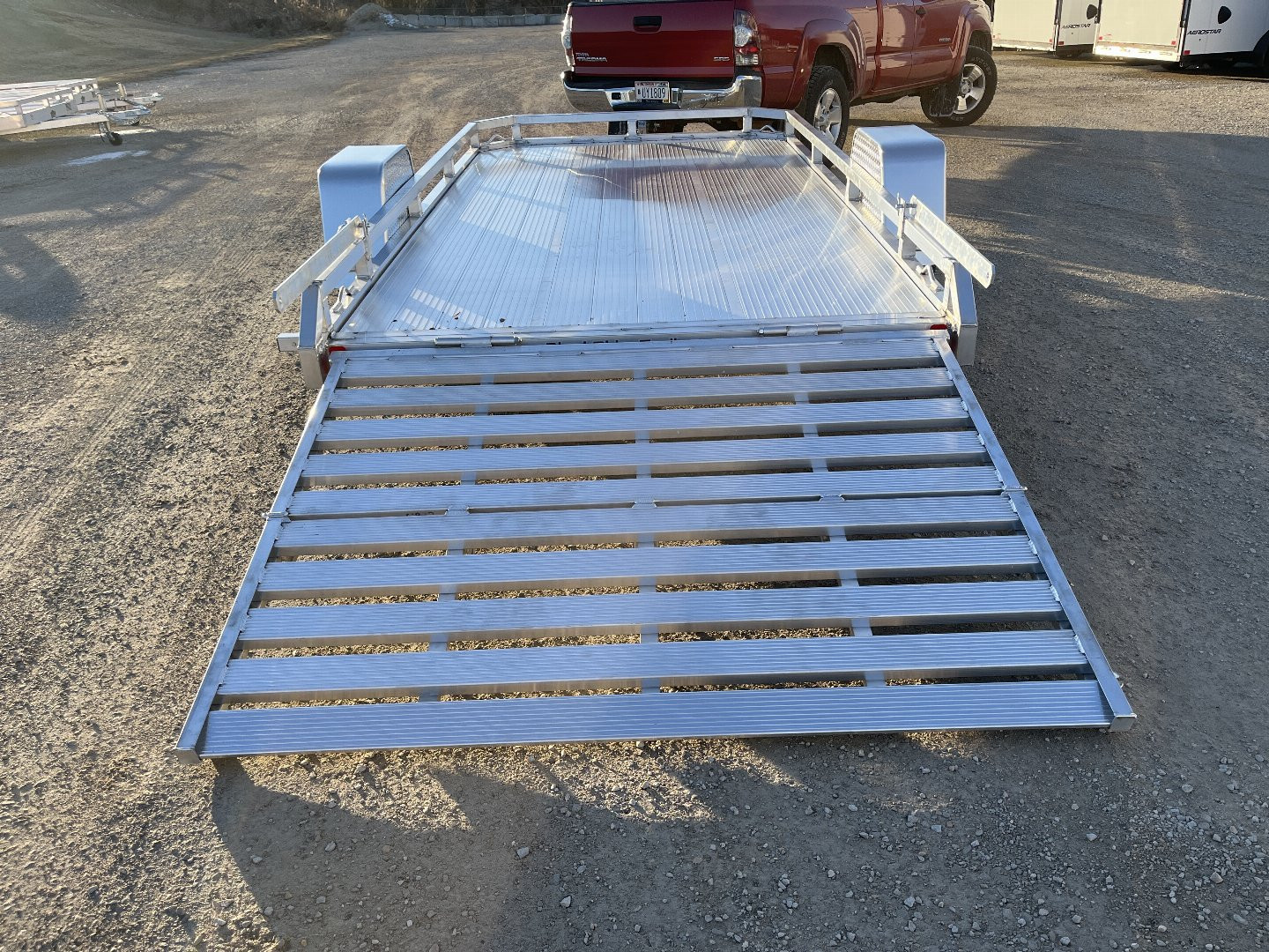 New 2025 Black Rhino Low Pro LPS7812A Aluminum ATV Trailer w/ Bi-Fold Gate