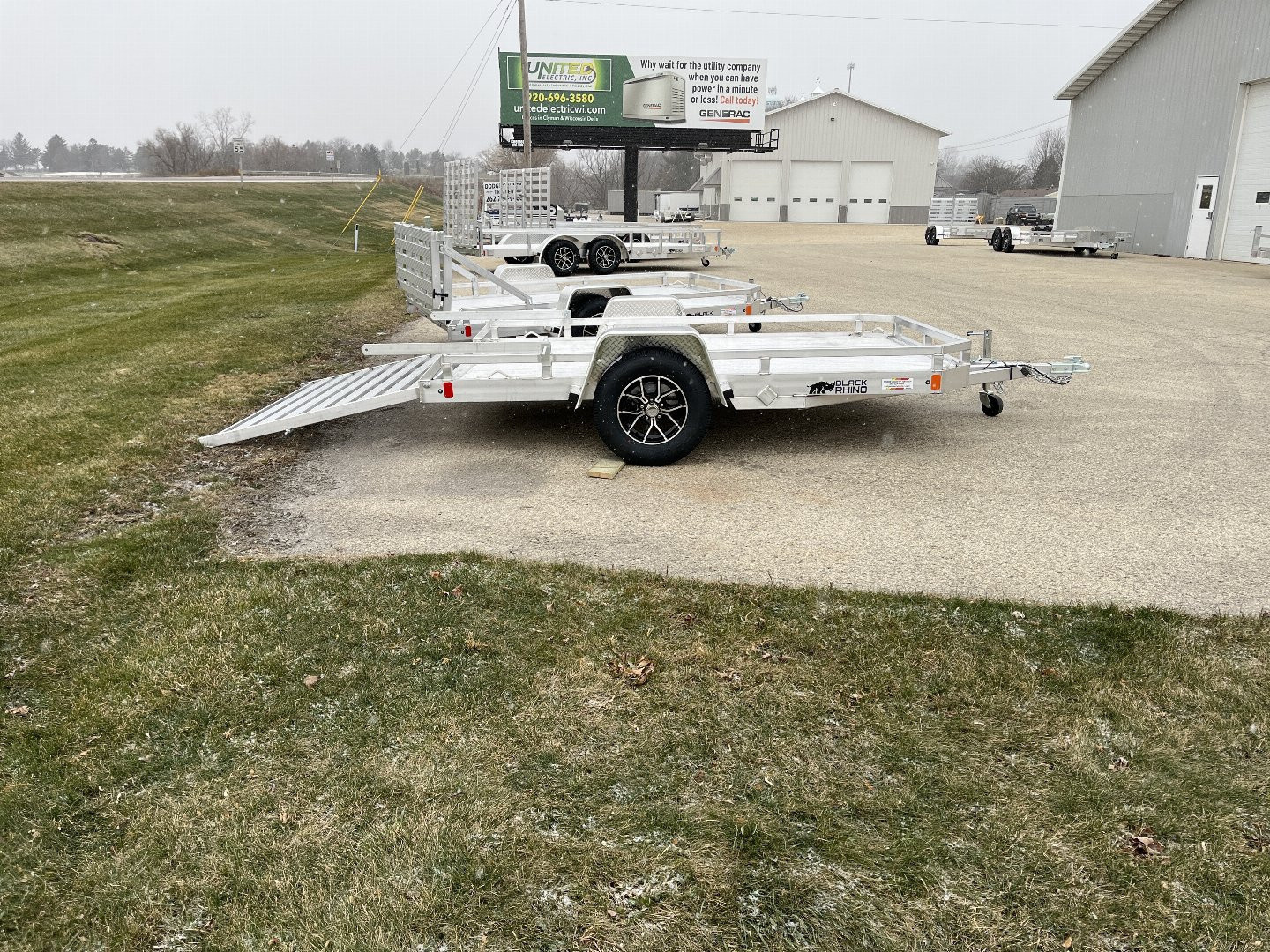 New 2025 Black Rhino Aluminum 74"x10' Low Profile LPS7810A (Demo) ATV Trailer