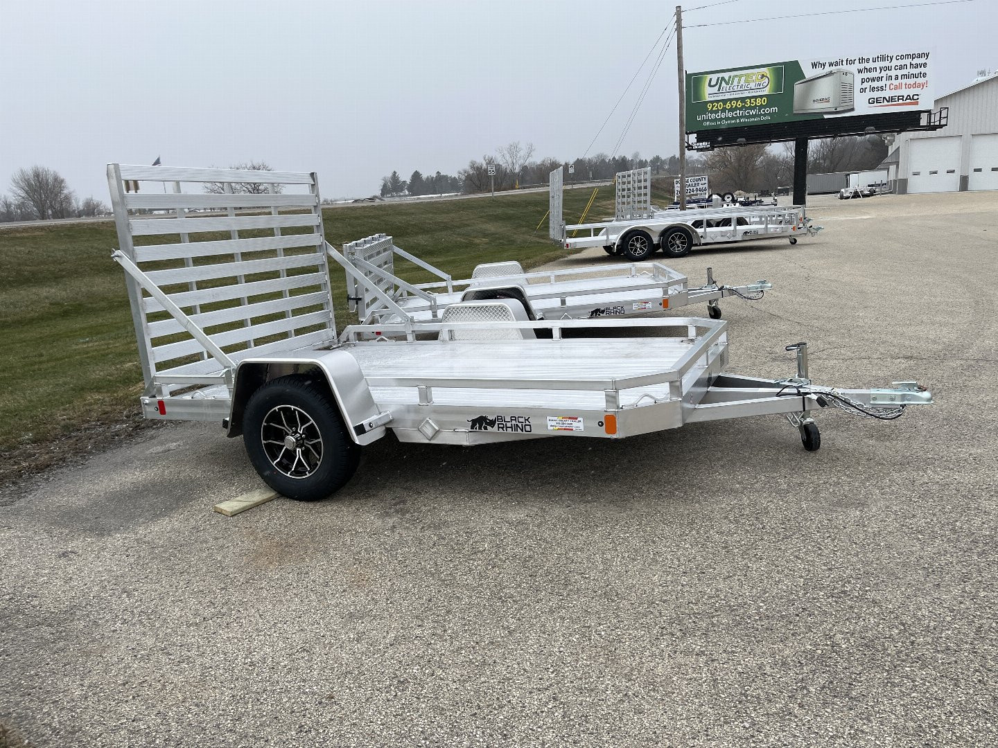 New 2025 Black Rhino Aluminum 74"x10' Low Profile LPS7810A (Demo) ATV Trailer