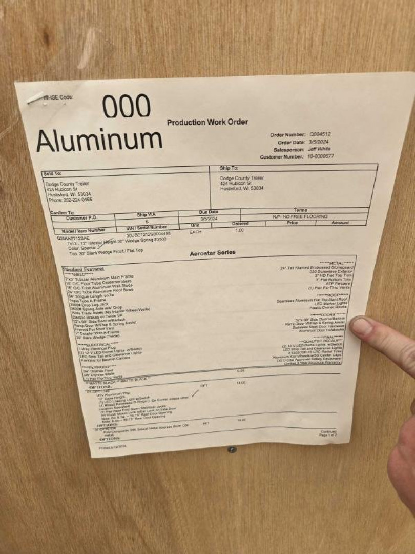 New 2025 Qualitec Aluminum 7x12+30"V Aerostar, by Stealth Cargo / Enclosed Trailer