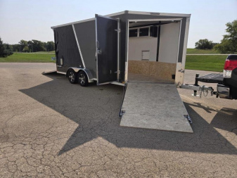 New 2025 Qualitec Aluminum 7'x21' (3-place) SXS and Snowmobile Trailer, by Stealth Cargo / Enclosed Trailer