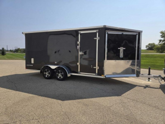 New 2025 Qualitec Aluminum 7'x21' (3-place) SXS and Snowmobile Trailer, by Stealth Cargo / Enclosed Trailer