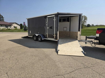New 2025 Qualitec Aluminum 7'x21' (3-place) SXS and Snowmobile Trailer, by Stealth Cargo / Enclosed Trailer