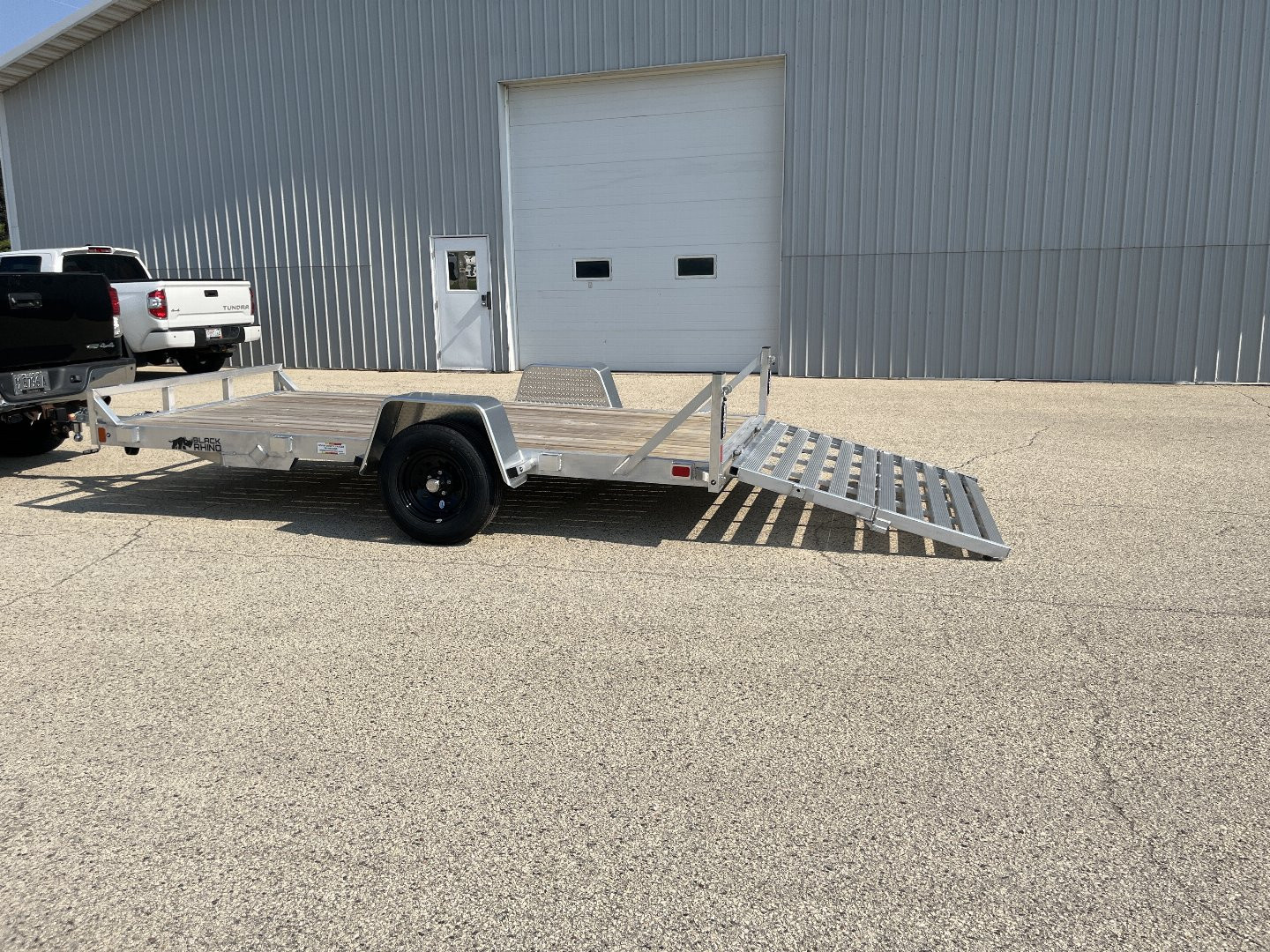 New 2025 Black Rhino 6'x12' UTS612 No Side Rails w/ Bi-Fold Gate ATV Trailer