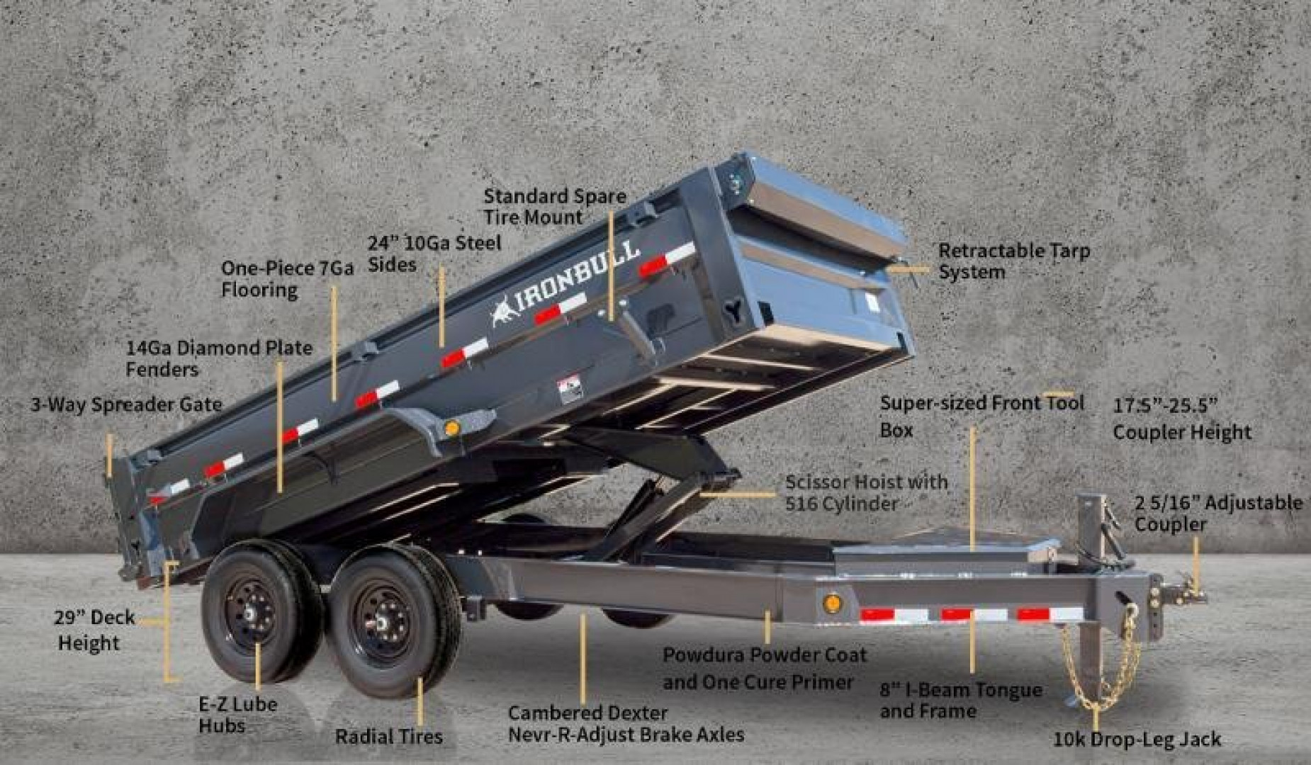 New 2023 Iron Bull DWB14 16 Dump Trailer