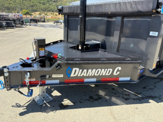 New 2025 Diamond C LPT207 82X14 LOW PROFILE 14K DUMP TRAILER 32" SIDES METALLIC GRAY