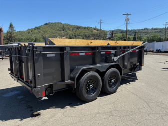 New 2025 Diamond C LPT207 82X14 LOW PROFILE 14K DUMP TRAILER 32" SIDES METALLIC GRAY