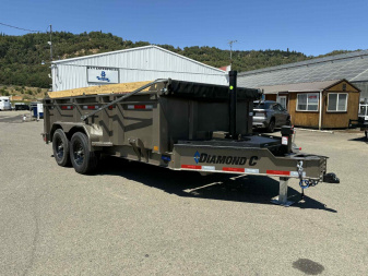 New 2025 Diamond C LPT207 82X14 LOW PROFILE 14K DUMP TRAILER 32" SIDES METALLIC MOCHA