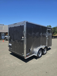 New 2026 CONTINENTAL CARGO VHW714TA2 7x14 Cargo / Enclosed Trailer CHARCOAL RAMP