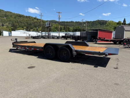 New 2025 HTL208 BASELINE Diamond C Trailers 82" X 22' SPLIT-TILT 16000 Equipment Trailer GRAY