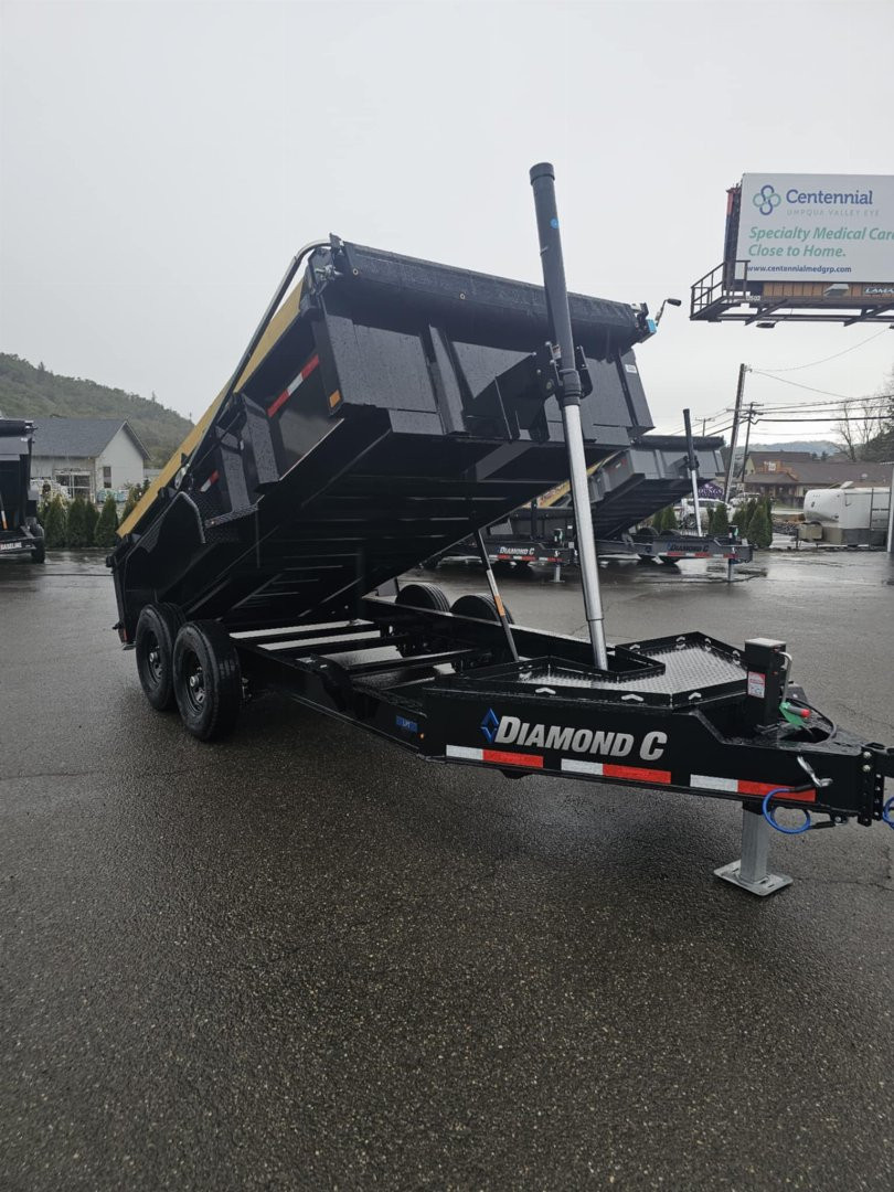 New 2025 Diamond C LPT207 82X14 LOW PROFILE 14K DUMP TRAILER ONYX BLACK