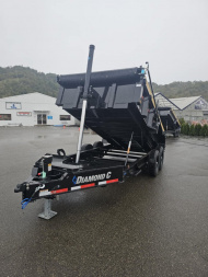 New 2025 Diamond C LPT207 82X14 LOW PROFILE 14K DUMP TRAILER ONYX BLACK