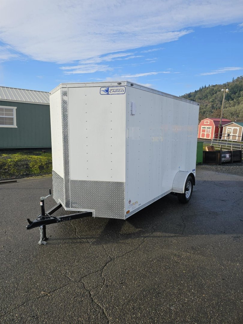 New 2025 Continental Cargo VHW612SA 6X12 Enclosed Cargo Trailer WHITE RAMP