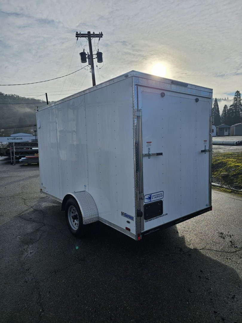 New 2025 Continental Cargo VHW612SA 6X12 Enclosed Cargo Trailer WHITE RAMP