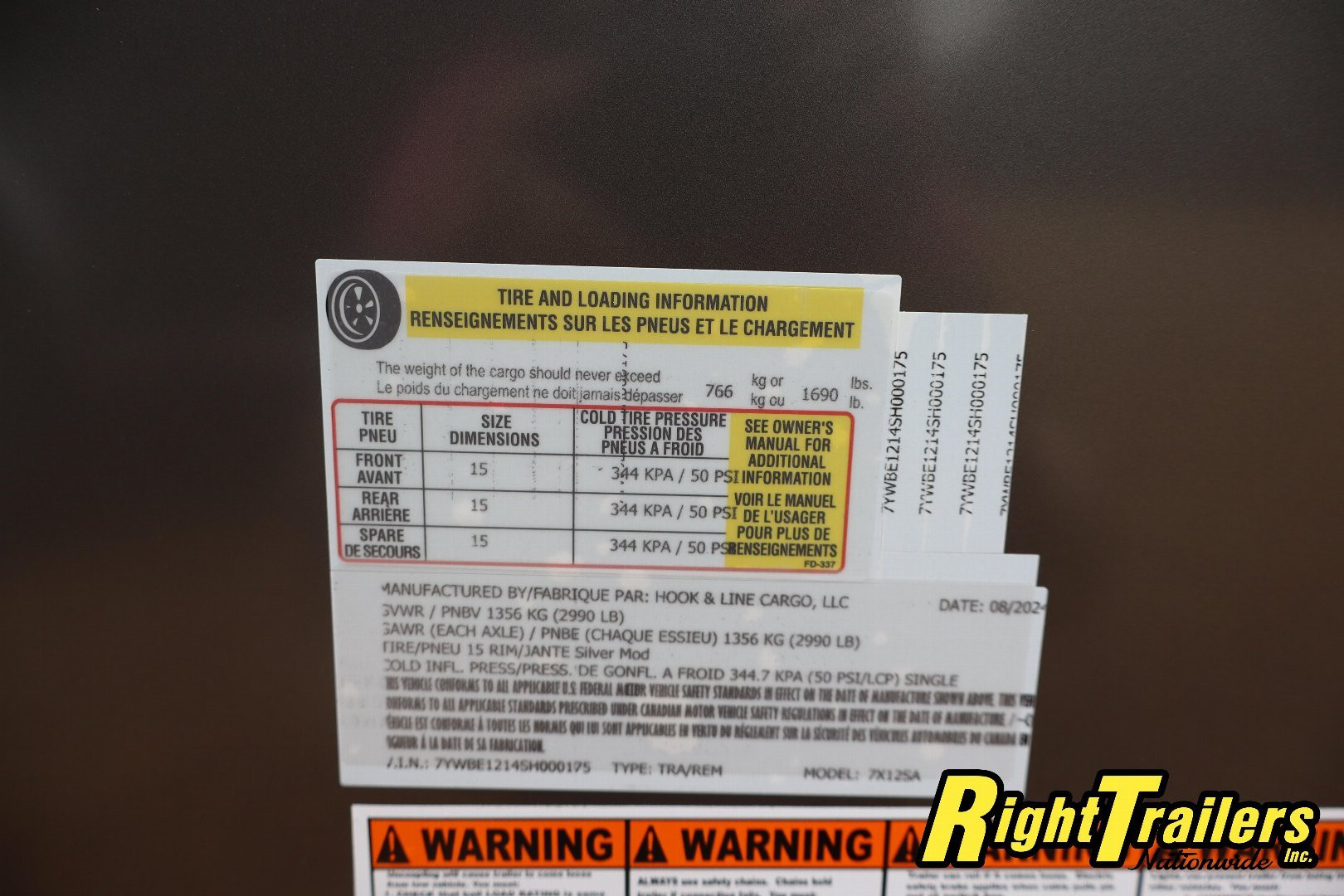 New 2025 7X12 HOOK & LINE CARGO